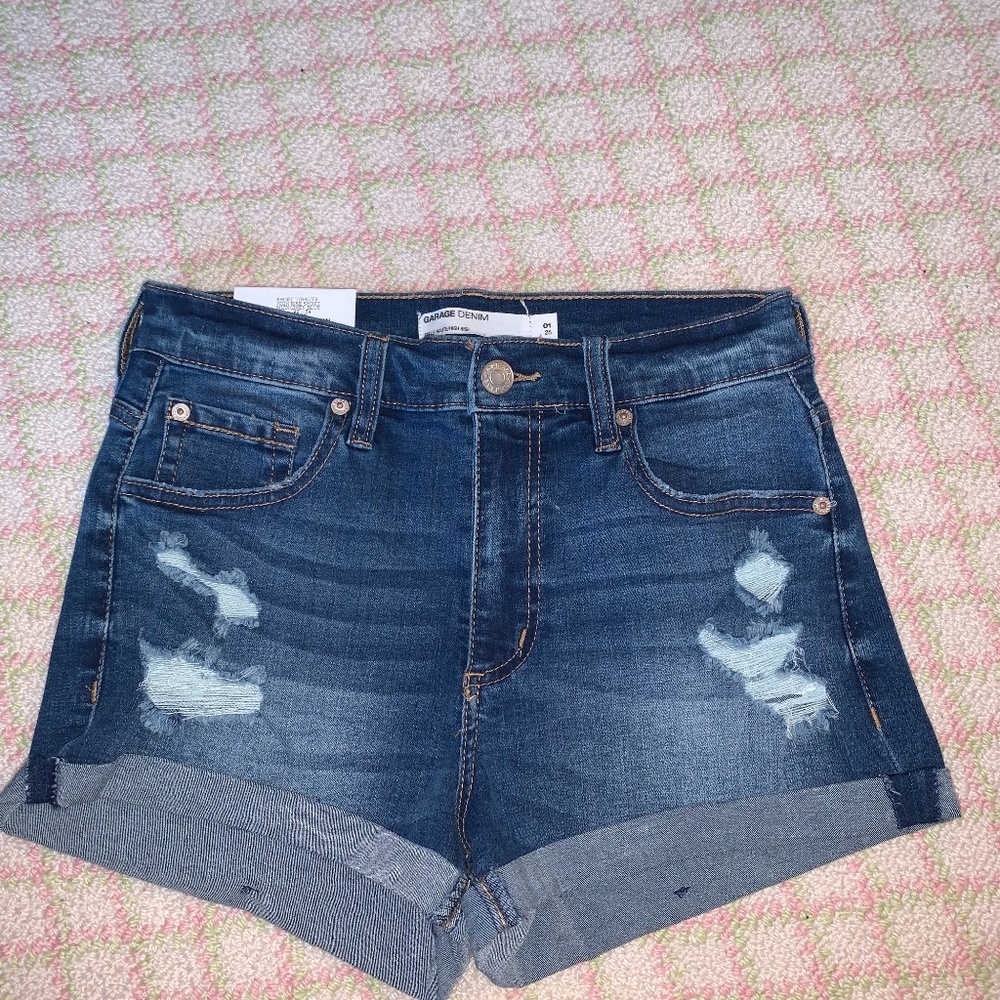 Garage High Rise Denim Shorts Size 25